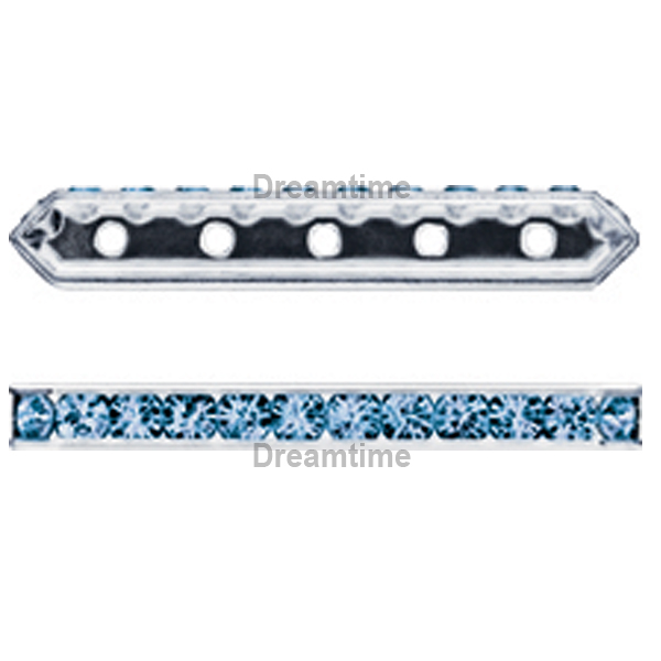 Dreamtime Crystal DC 77730 Rondelle Spacer Bars 5 Hole Sapphire/Gold